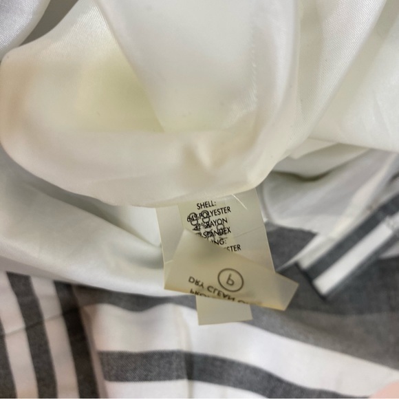 Calvin Klein cap sleeve mini sheath dress in gray and white stripes size 6 - Picture 14 of 14